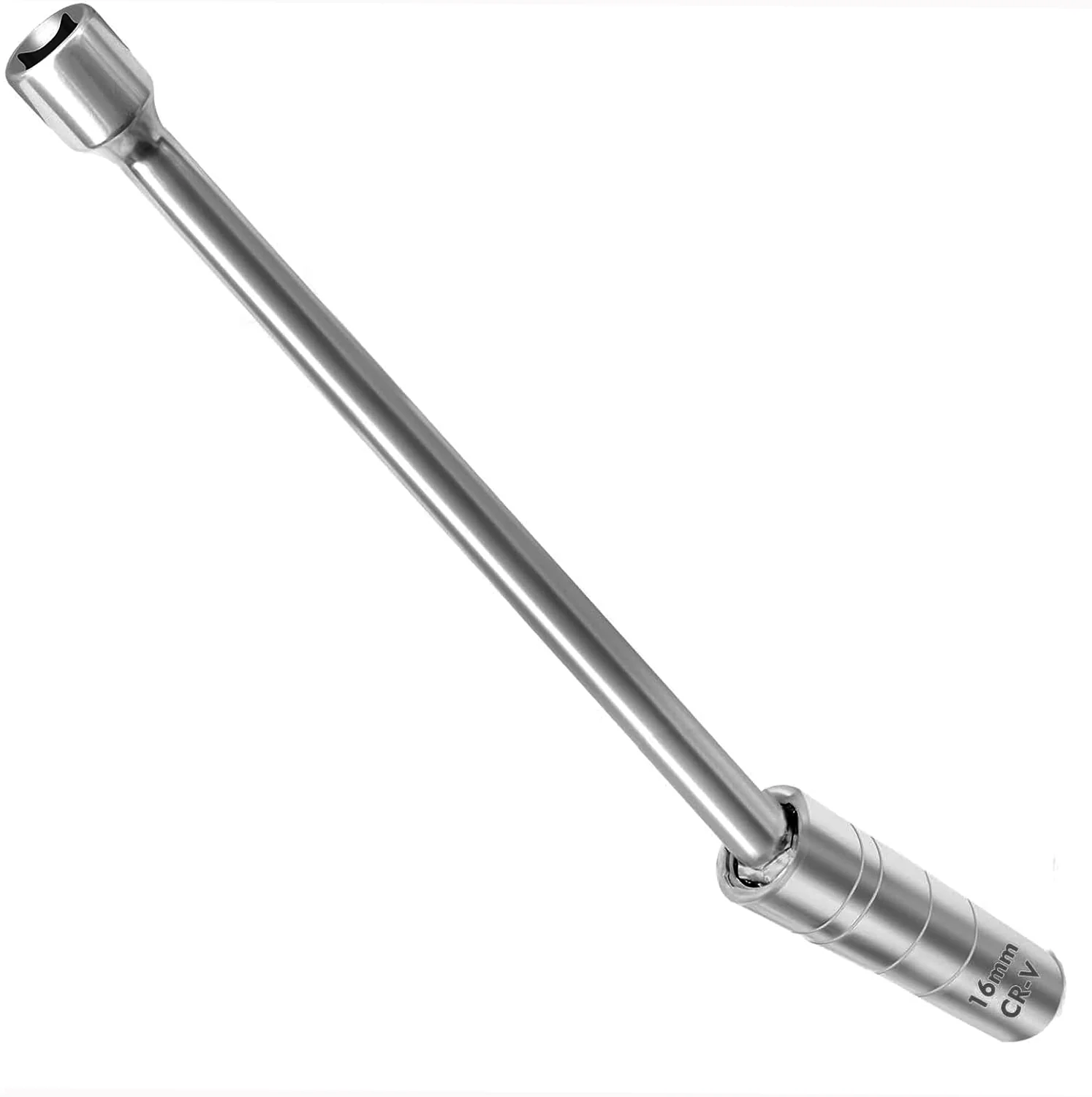 16mm x 12pt Spark Plug Socket with 10" Long Swivel Extension