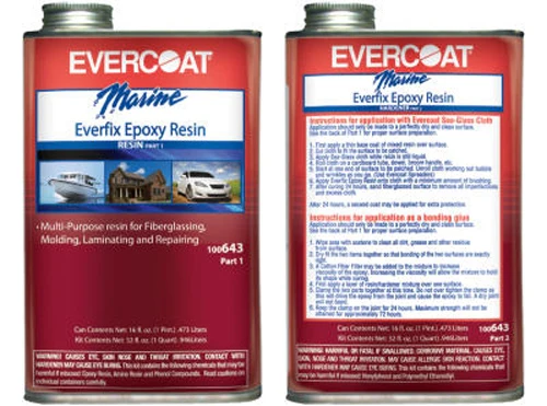 Evercoat 643 Everfix Clear Yellow Epoxy Resin, Quart