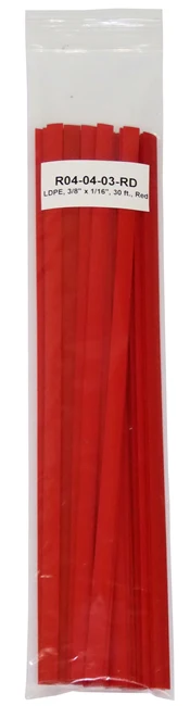 Polyvance R04-04-03-RD Polyethylene Strip (LDPE), 3/8" x 1/16", 30 ft., Red