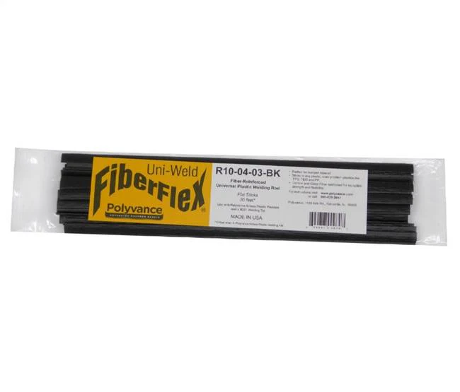 Polyvance R10-04-03-BK Black Uni-Weld FiberFlex Rod, 3/8" x 1/16", 30 ft.