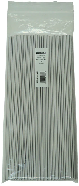 Polyvance R20-01-04-WH White Polycarbonate + ABS Welding Rod, 1/8", 1 lb